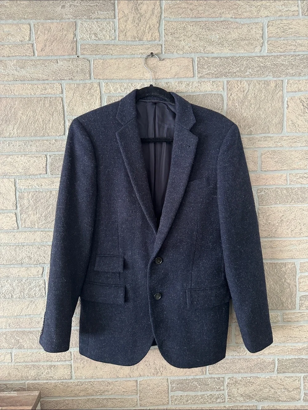 J. Crew Ludlow 100% Wool Yorkshire Tweed Moon English Blazer Navy Blue